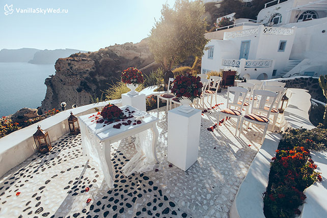 свадьба на Санторини, место церемонии