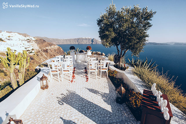 свадьба на Санторини, место церемонии