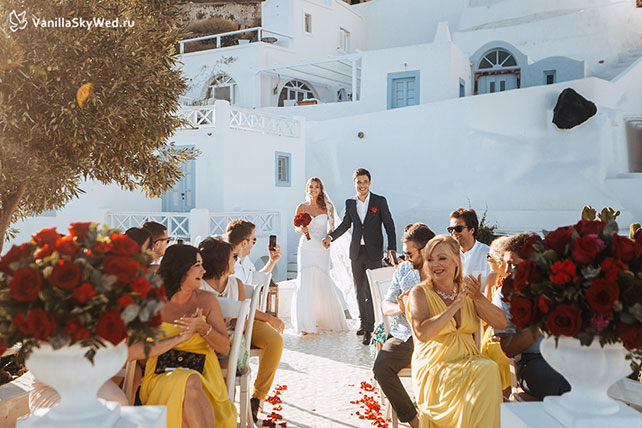свадьба на Санторини, церемония