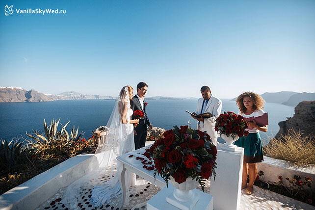 свадьба на Санторини, церемония