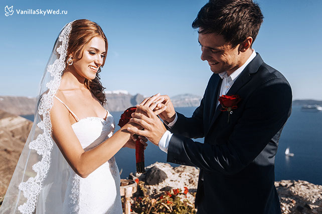 свадьба на Санторини, церемония