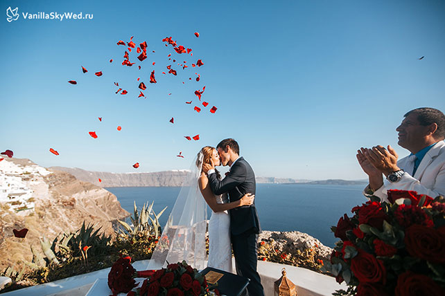 свадьба на Санторини, церемония