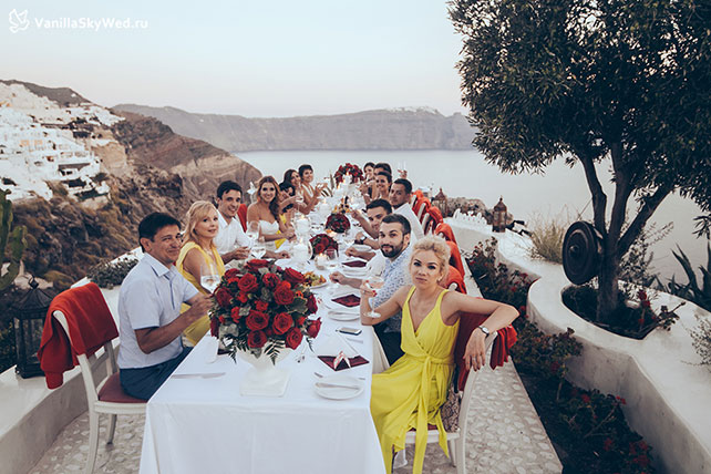 свадьба на Санторини, место торжества