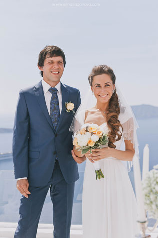 Свадьба на Санторини, церемония бракосочетания