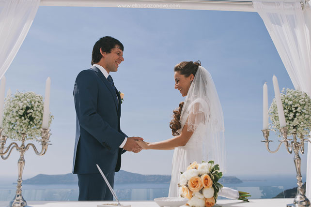 Свадьба на Санторини, церемония бракосочетания