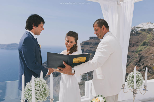 Свадьба на Санторини, церемония бракосочетания