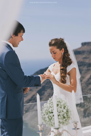Свадьба на Санторини, церемония бракосочетания