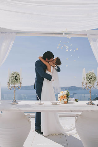 Свадьба на Санторини, церемония бракосочетания