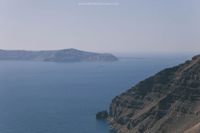Свадьба на Санторини, вид на море