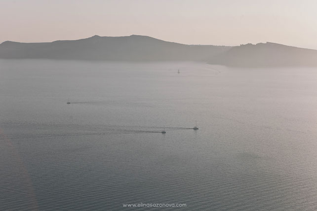 Свадьба на Санторини, вид на море