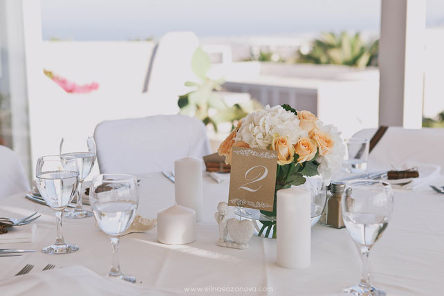 Свадьба на Санторини, нумерация стола
