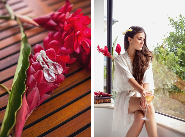 Свадьба на Сейшелах, серьги невесты, утро невесты