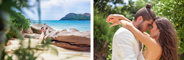 Свадьба на Сейшелах, фотосессия молодоженов на пляже