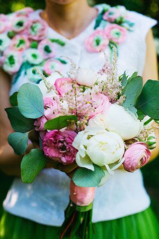 Свадьба с хаски, букет невесты