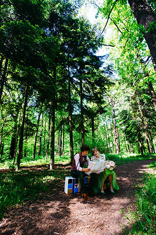 Свадьба с хаски, молодожены