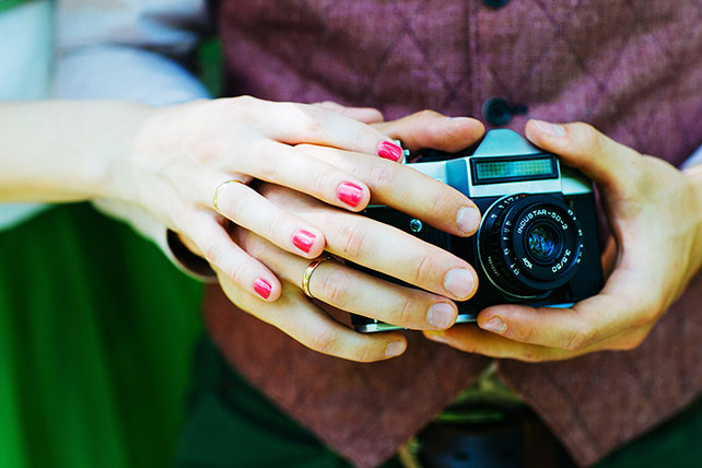 Свадьба с хаски, фотоаппарат