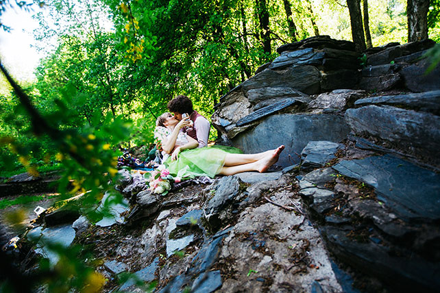 Свадьба с хаски, поцелуй