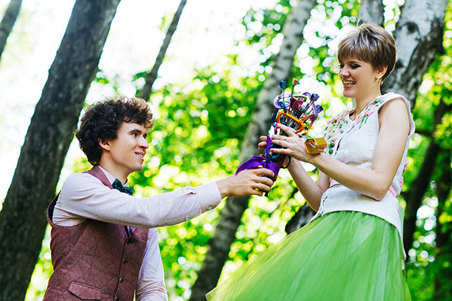 Свадьба с хаски, фото жениха и невесты