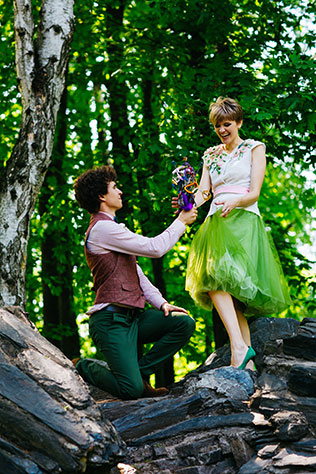 Свадьба с хаски, прогулка по камням