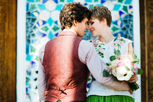 Свадьба с хаски, невеста и жених фотосессия