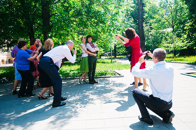 Свадьба с хаски, фото молодоженов