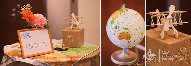 свадьба с самолетами, декор свадьбы