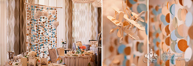 свадьба с самолетами, декор места торжества