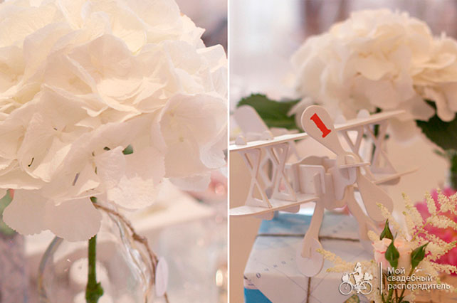 свадьба с самолетами, декор места торжества