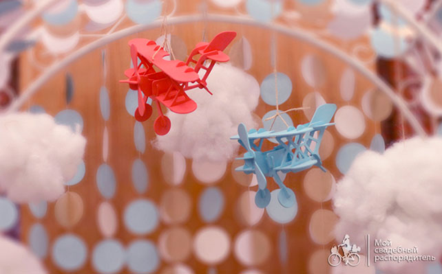 свадьба с самолетами, декор церемонии