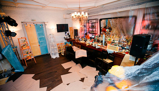 тематическая свадьба стройка, место церемонии