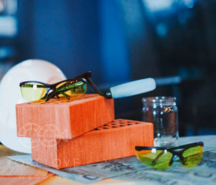 тематическая свадьба стройка, детали свадьбы