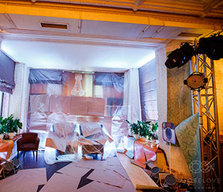 тематическая свадьба стройка, детали свадьбы