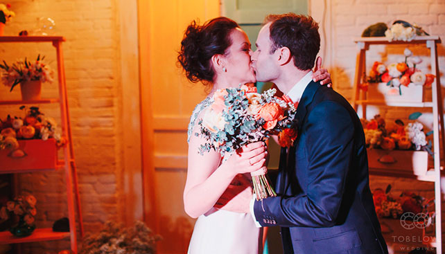 тематическая свадьба стройка, церемония