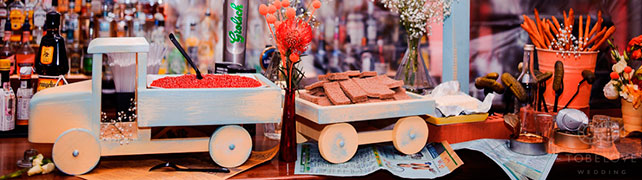 тематическая свадьба стройка, закуски