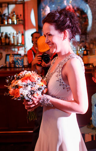 тематическая свадьба стройка, невеста