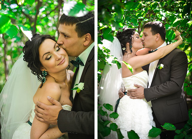 Свадьба в зелёном цвете своими руками, фотосессия жениха и невесты среди листвы