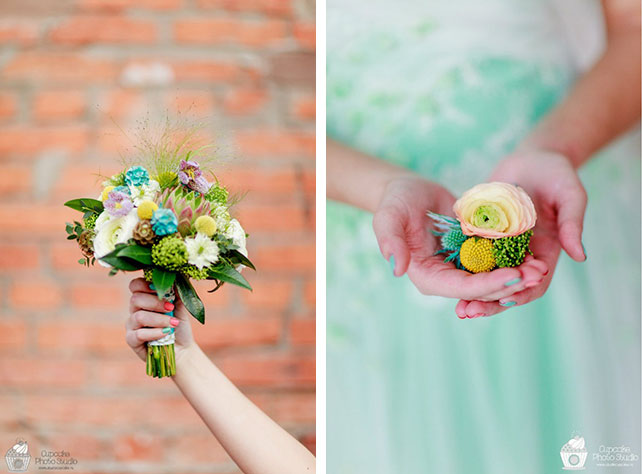 Невесомая свадьба в стиле Тиффани, букет невесты