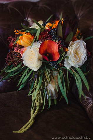 Осенняя свадьба в английском стиле, букет невесты
