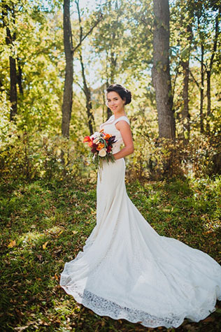 Осенняя свадьба в английском стиле, образ невесты