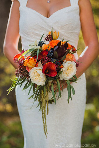 Осенняя свадьба в английском стиле, букет невесты