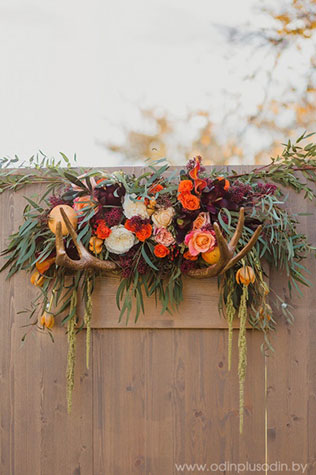 Осенняя свадьба в английском стиле, место церемонии, декор