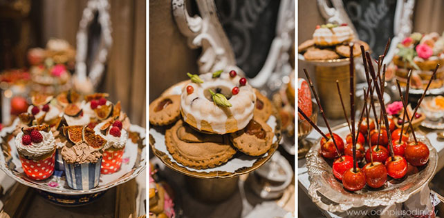 Осенняя свадьба в английском стиле, сладкий стол