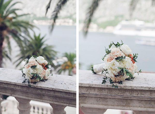 Романтика в Черногории, свадьба Анастасии и Виктора, букет невесты