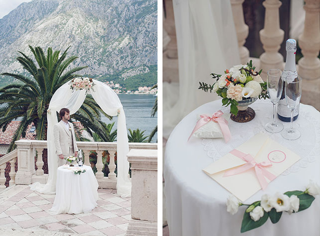 Романтика в Черногории, свадьба Анастасии и Виктора, арка для церемонии бракосочетания