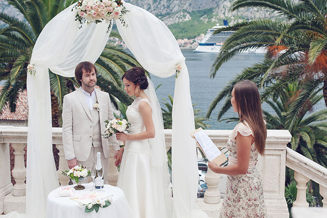 Романтика в Черногории, свадьба Анастасии и Виктора, церемония бракосочетания