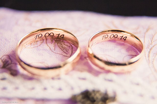 Свадьба в европейском стиле, кольца