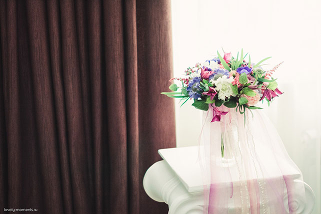 Свадьба в европейском стиле, букет невесты