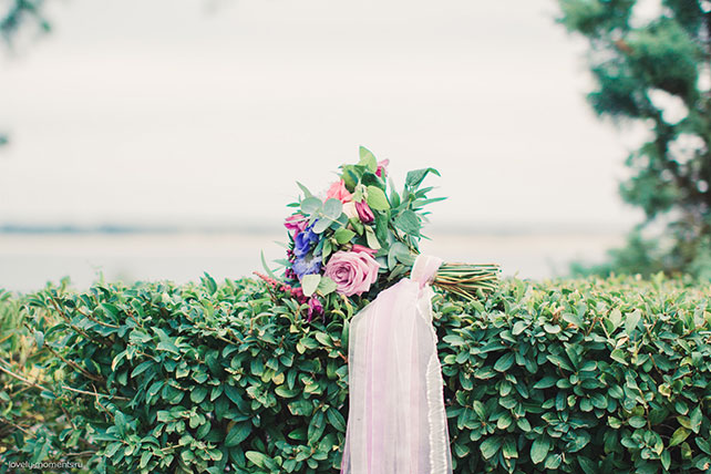 Свадьба в европейском стиле, букет невесты