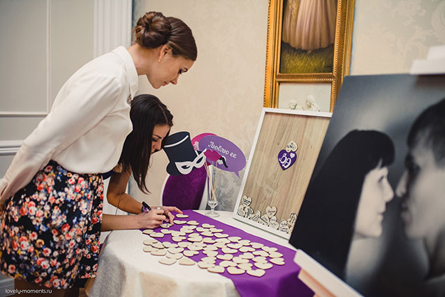 Свадьба в европейском стиле, стол пожеланий