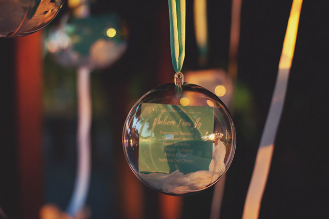 Свадьба в Италии, декор стеклянными шарами